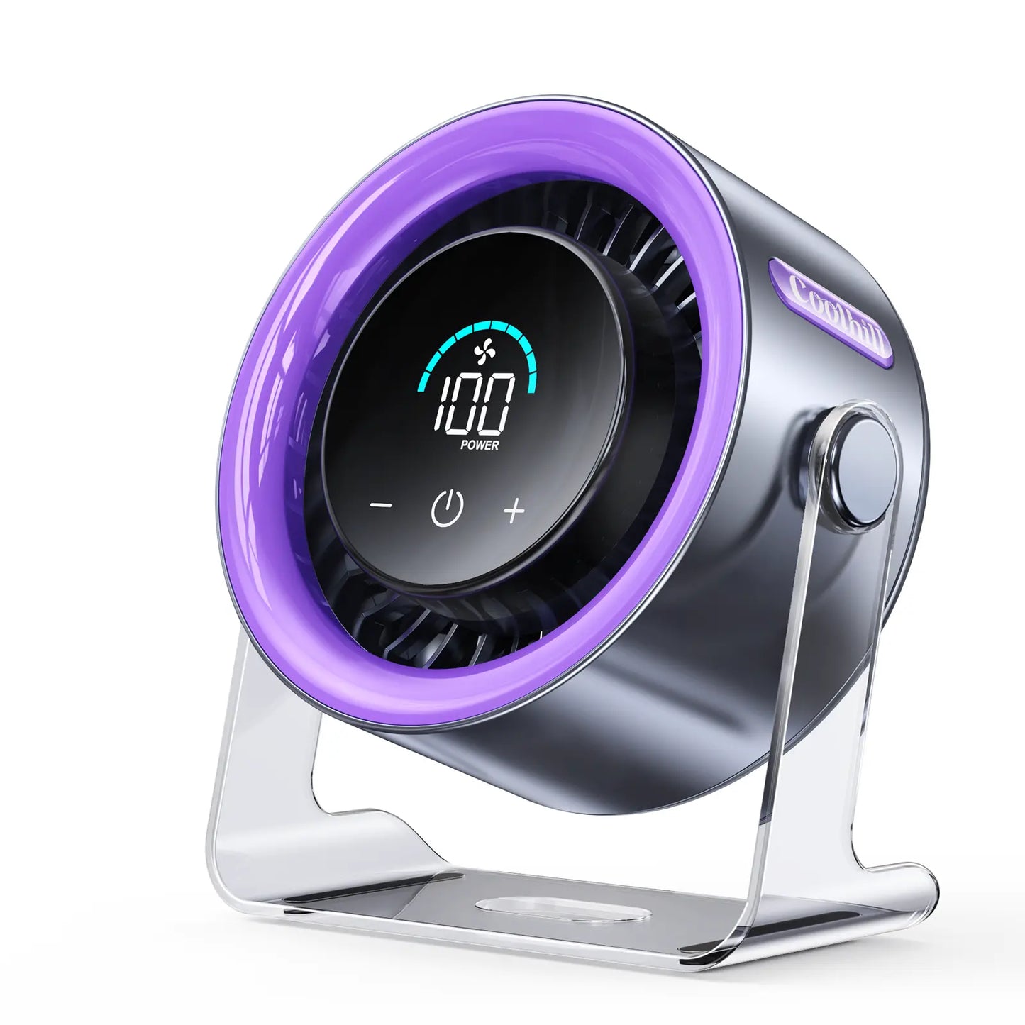 Coolhill Desktop Fan Turbo Table Fan 100 Speeds LED