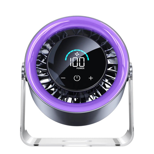 Coolhill Desktop Fan Turbo Table Fan 100 Speeds LED