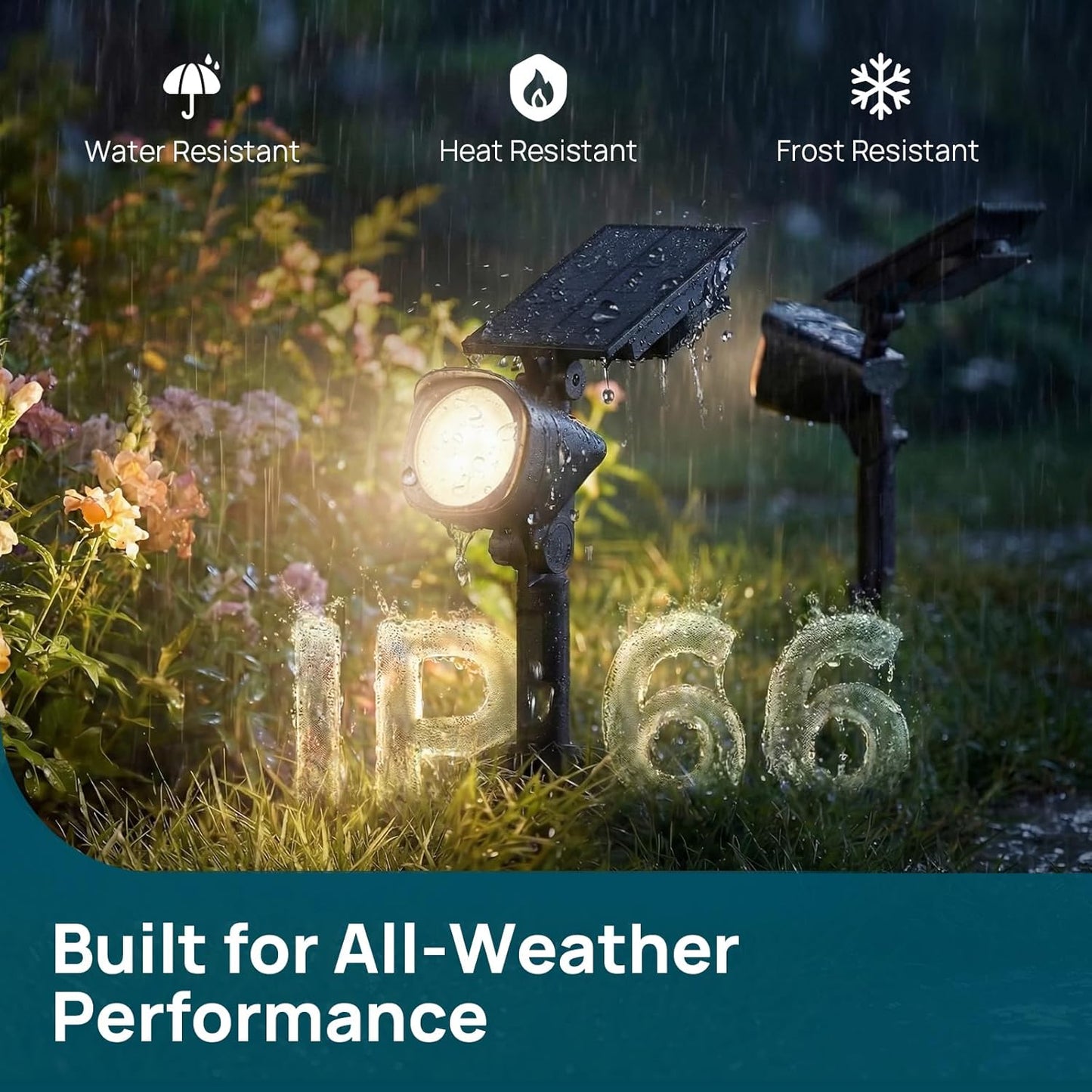 Linkind Smart Solar Spotlights SL6C with Dual-Ring Lighting(App&Voice Control, 16 Million Color, IP66 Waterproof)
