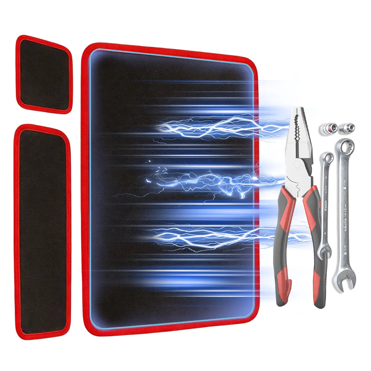 Seese 3PC Flexible Magnetic Tool Mat & Tray Holder for Garage